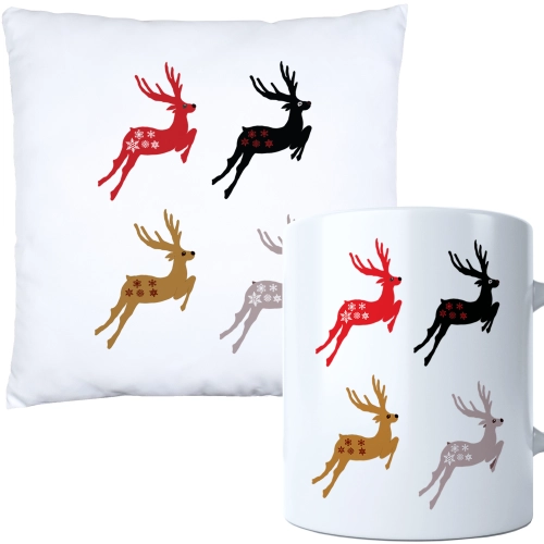 ŚWIĄTECZNY KOMPLET PODUSZKA I KUBEK Z DRUKIEM NA ŚWIĘTA MIKOŁAJA PREZENT