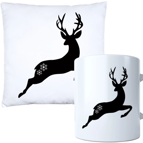 ŚWIĄTECZNY KOMPLET PODUSZKA I KUBEK Z DRUKIEM NA ŚWIĘTA MIKOŁAJA PREZENT