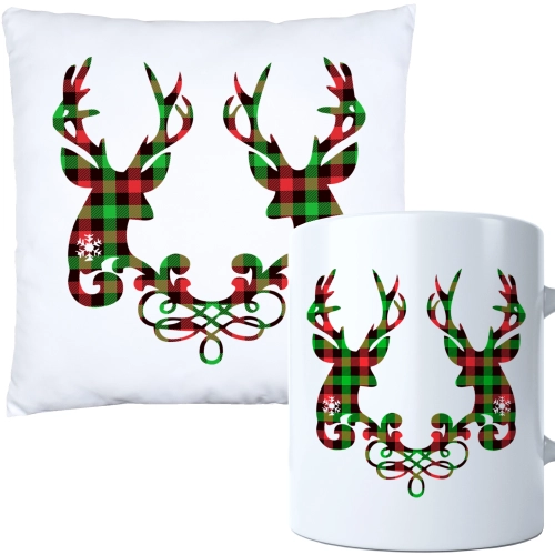 ŚWIĄTECZNY KOMPLET PODUSZKA I KUBEK Z DRUKIEM NA ŚWIĘTA MIKOŁAJA PREZENT