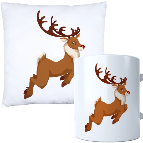 ŚWIĄTECZNY KOMPLET PODUSZKA I KUBEK Z DRUKIEM NA ŚWIĘTA MIKOŁAJA PREZENT