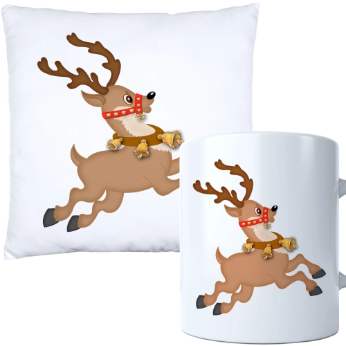 ŚWIĄTECZNY KOMPLET PODUSZKA I KUBEK Z DRUKIEM NA ŚWIĘTA MIKOŁAJA PREZENT