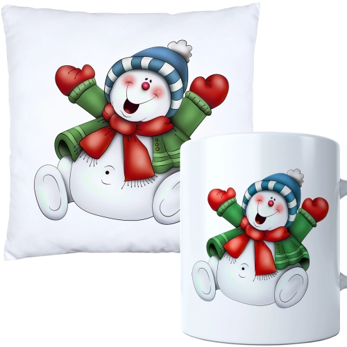 ŚWIĄTECZNY KOMPLET PODUSZKA I KUBEK Z DRUKIEM NA ŚWIĘTA MIKOŁAJA PREZENT