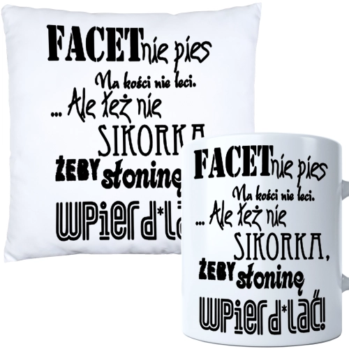 KOMPLET PODUSZKA KUBEK NA DZIEŃ CHŁOPAKA FACETA