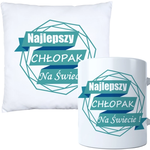 KOMPLET PODUSZKA KUBEK NA DZIEŃ CHŁOPAKA FACETA