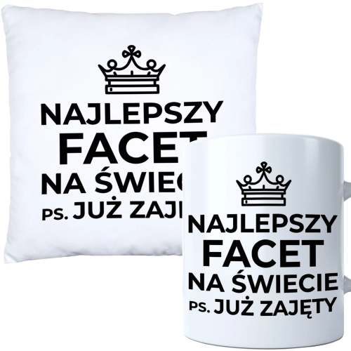 KOMPLET PODUSZKA KUBEK NA DZIEŃ CHŁOPAKA FACETA