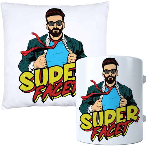 KOMPLET PODUSZKA KUBEK NA DZIEŃ CHŁOPAKA FACETA