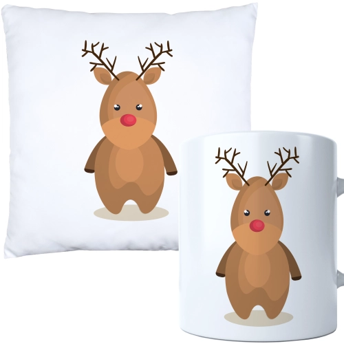 ŚWIĄTECZNY KOMPLET PODUSZKA I KUBEK Z DRUKIEM NA ŚWIĘTA MIKOŁAJA PREZENT