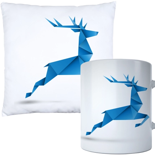 ŚWIĄTECZNY KOMPLET PODUSZKA I KUBEK Z DRUKIEM NA ŚWIĘTA MIKOŁAJA PREZENT