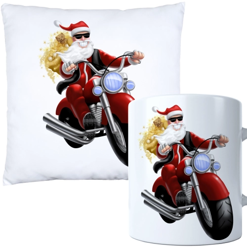 ŚWIĄTECZNY KOMPLET PODUSZKA I KUBEK Z DRUKIEM NA ŚWIĘTA MIKOŁAJA PREZENT
