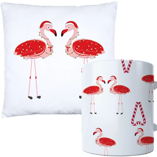 ŚWIĄTECZNY KOMPLET PODUSZKA I KUBEK Z DRUKIEM NA ŚWIĘTA MIKOŁAJA PREZENT