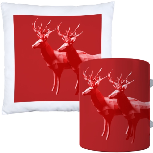 ŚWIĄTECZNY KOMPLET PODUSZKA I KUBEK Z DRUKIEM NA ŚWIĘTA MIKOŁAJA PREZENT