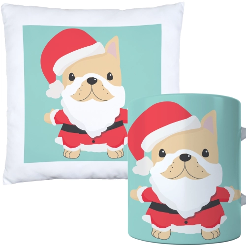 ŚWIĄTECZNY KOMPLET PODUSZKA I KUBEK Z DRUKIEM NA ŚWIĘTA MIKOŁAJA PREZENT