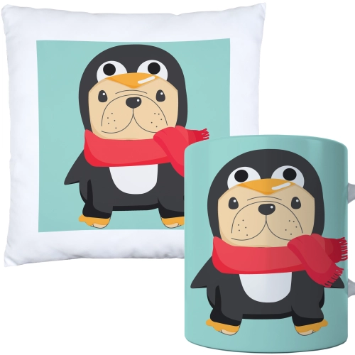 ŚWIĄTECZNY KOMPLET PODUSZKA I KUBEK Z DRUKIEM NA ŚWIĘTA MIKOŁAJA PREZENT