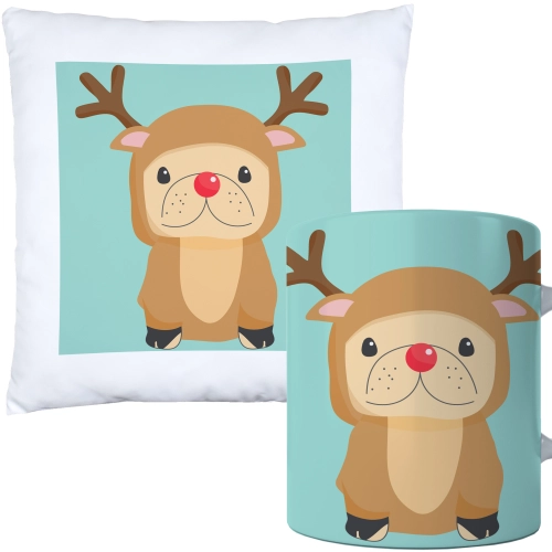 ŚWIĄTECZNY KOMPLET PODUSZKA I KUBEK Z DRUKIEM NA ŚWIĘTA MIKOŁAJA PREZENT