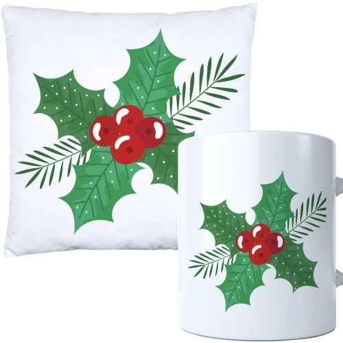 ŚWIĄTECZNY KOMPLET PODUSZKA I KUBEK Z DRUKIEM NA ŚWIĘTA MIKOŁAJA PREZENT