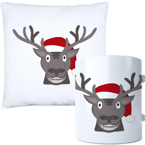 ŚWIĄTECZNY KOMPLET PODUSZKA I KUBEK Z DRUKIEM NA ŚWIĘTA MIKOŁAJA PREZENT