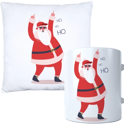 ŚWIĄTECZNY KOMPLET PODUSZKA I KUBEK Z DRUKIEM NA ŚWIĘTA MIKOŁAJA PREZENT