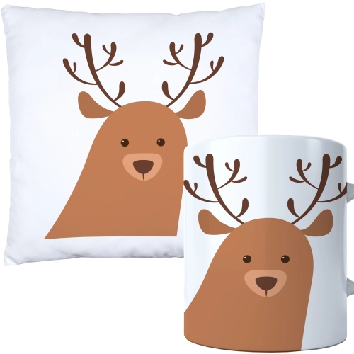 ŚWIĄTECZNY KOMPLET PODUSZKA I KUBEK Z DRUKIEM NA ŚWIĘTA MIKOŁAJA PREZENT