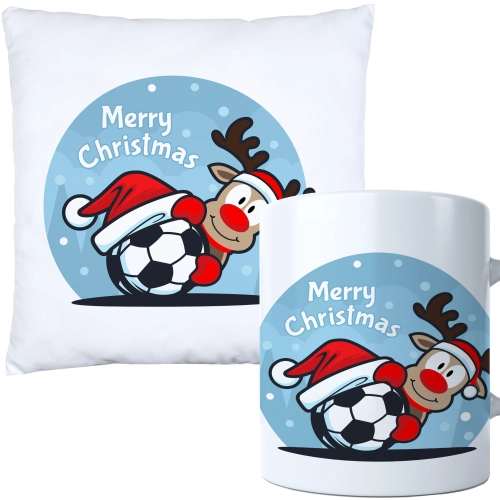 ŚWIĄTECZNY KOMPLET PODUSZKA I KUBEK Z DRUKIEM NA ŚWIĘTA MIKOŁAJA PREZENT