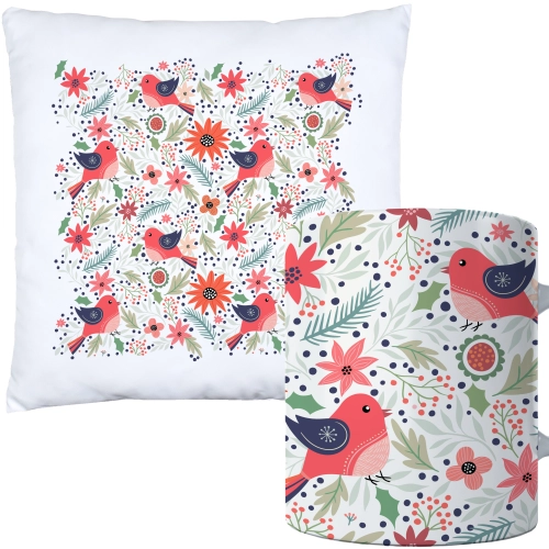 ŚWIĄTECZNY KOMPLET PODUSZKA I KUBEK Z DRUKIEM NA ŚWIĘTA MIKOŁAJA PREZENT