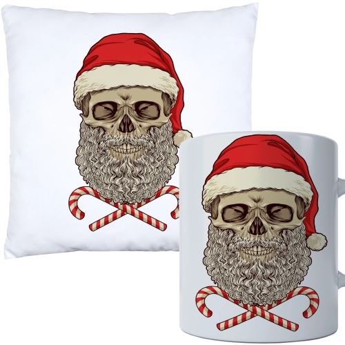 ŚWIĄTECZNY KOMPLET PODUSZKA I KUBEK Z DRUKIEM NA ŚWIĘTA MIKOŁAJA PREZENT