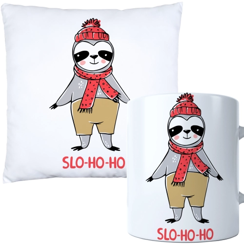 ŚWIĄTECZNY KOMPLET PODUSZKA I KUBEK Z DRUKIEM NA ŚWIĘTA MIKOŁAJA PREZENT