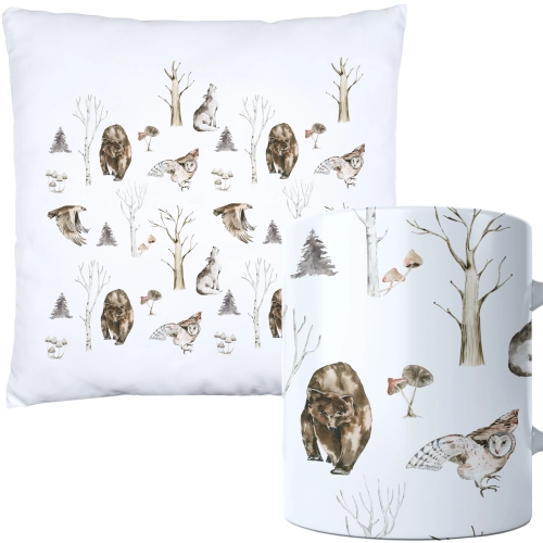 ŚWIĄTECZNY KOMPLET PODUSZKA I KUBEK Z DRUKIEM NA ŚWIĘTA MIKOŁAJA PREZENT