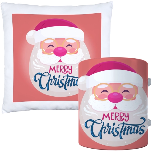 ŚWIĄTECZNY KOMPLET PODUSZKA I KUBEK Z DRUKIEM NA ŚWIĘTA MIKOŁAJA PREZENT