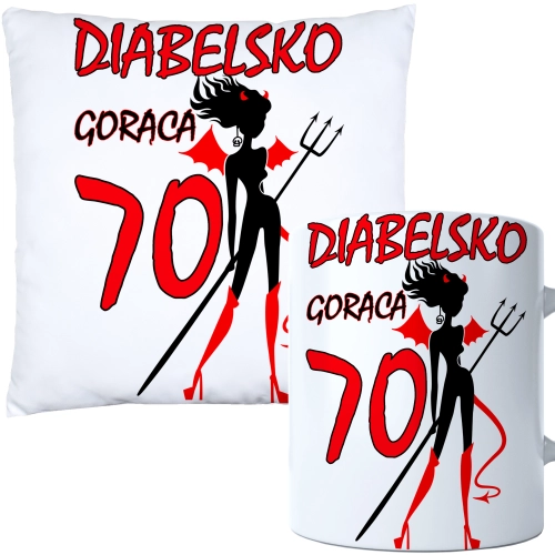 KOMPLET PODUSZKA KUBEK NA 70 URODZINY PREZENT