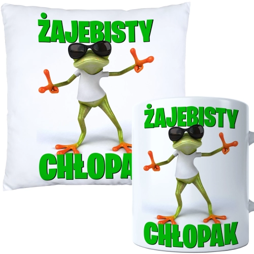 KOMPLET PODUSZKA KUBEK NA DZIEŃ CHŁOPAKA FACETA