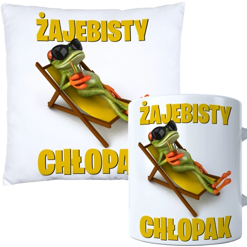 KOMPLET PODUSZKA KUBEK NA DZIEŃ CHŁOPAKA FACETA
