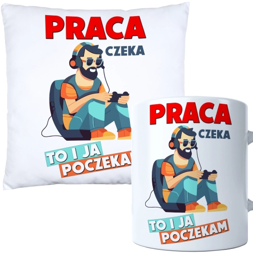 KOMPLET PODUSZKA KUBEK NA DZIEŃ CHŁOPAKA FACETA