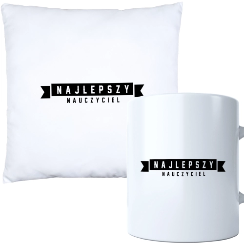 KOMPLET PODUSZKA KUBEK DZIEŃ NAUCZYCIEL WYCHOWAWCA