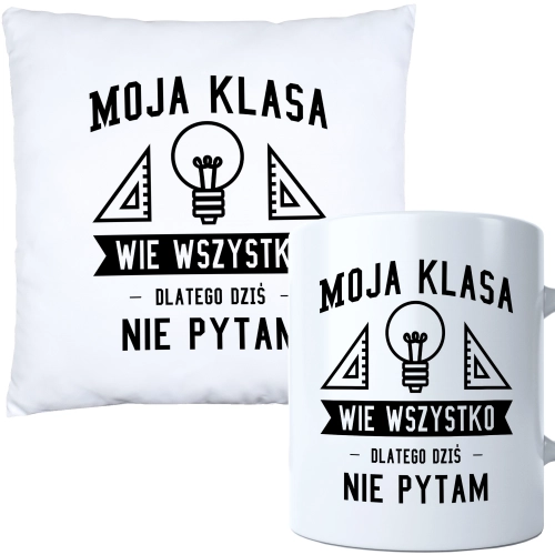 KOMPLET PODUSZKA KUBEK DZIEŃ NAUCZYCIEL WYCHOWAWCA