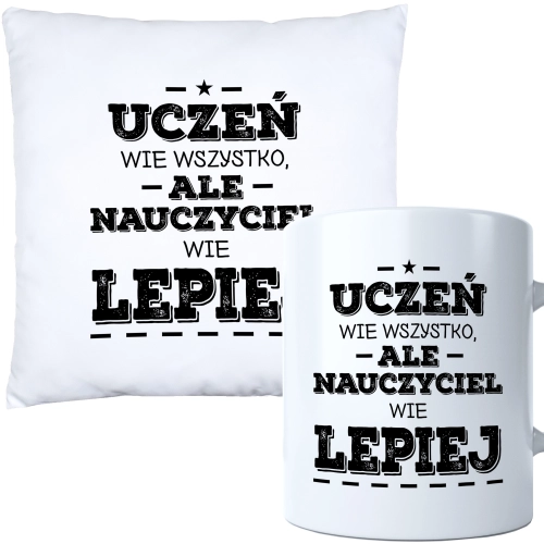 KOMPLET PODUSZKA KUBEK DZIEŃ NAUCZYCIEL WYCHOWAWCA