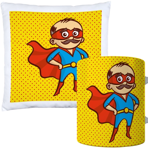 KOMPLET PREZENT DLA DZIADKA PODUSZKA 40x40 KUBEK 330ml DZIADEK ZESTAW