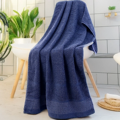 GRUBY RĘCZNIK KĄPIELOWY AURA 50x100 cm PREMIUM Z BORDIURĄ CHŁONNY GRANAT