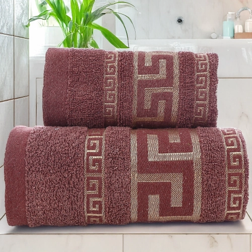 KOMPLET RĘCZNIKÓW AURELIA 70x140 + 50x100 Z BORDIURĄ BARDZO CHŁONNE BAWEŁNA