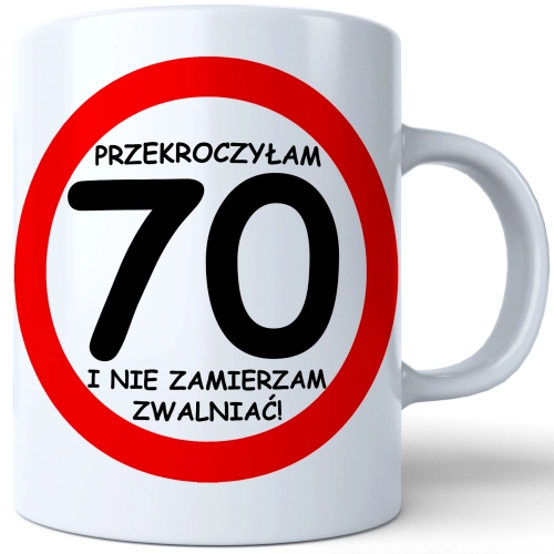 SUPER KUBEK NA PREZENT URODZINY 70 SIEDEMDZIESIĄTKĘ