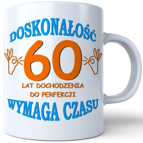 SUPER KUBEK NA PREZENT URODZINY 60 SZEŚĆDZIESIĄTKĘ