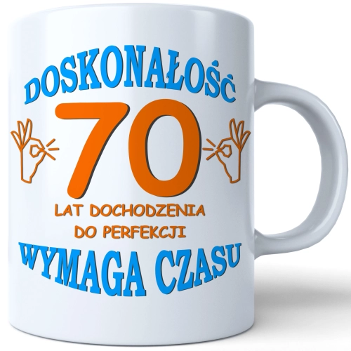 SUPER KUBEK NA PREZENT URODZINY 70 SIEDEMDZIESIĄTKĘ