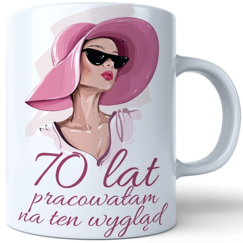 SUPER KUBEK NA PREZENT URODZINY 70 SIEDEMDZIESIĄTKĘ