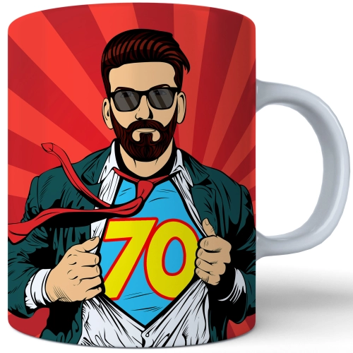 SUPER KUBEK NA PREZENT URODZINY 70 SIEDEMDZIESIĄTKĘ