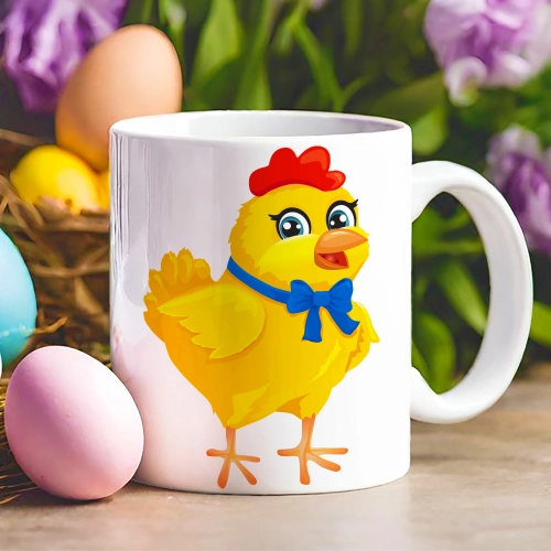 WIELKANOCNY KUBEK 330ml NA PREZENT ZAJĄC ZAJĄCZEK KRÓLIK PISANKA ŚWIĄTECZNY