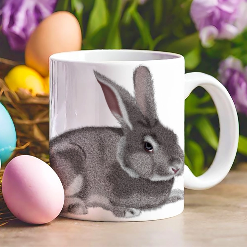 WIELKANOCNY KUBEK 330ml NA PREZENT ZAJĄC ZAJĄCZEK KRÓLIK PISANKA ŚWIĄTECZNY
