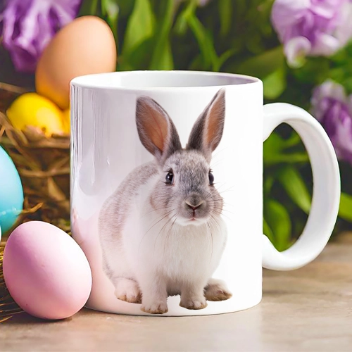 WIELKANOCNY KUBEK 330ml NA PREZENT ZAJĄC ZAJĄCZEK KRÓLIK PISANKA ŚWIĄTECZNY