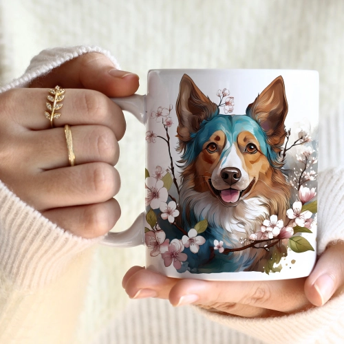 WIOSENNY WIELKANOCNY KUBEK 330ml NA PREZENT KAWĘ HERBATĘ WIOSNA PIES