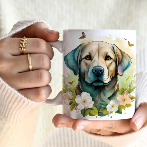 WIOSENNY WIELKANOCNY KUBEK 330ml NA PREZENT KAWĘ HERBATĘ WIOSNA PIES