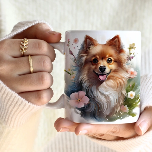 WIOSENNY WIELKANOCNY KUBEK 330ml NA PREZENT KAWĘ HERBATĘ WIOSNA PIES