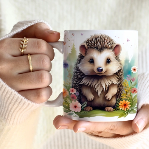 WIOSENNY WIELKANOCNY KUBEK 330ml NA PREZENT KAWĘ HERBATĘ WIOSNA JEŻ